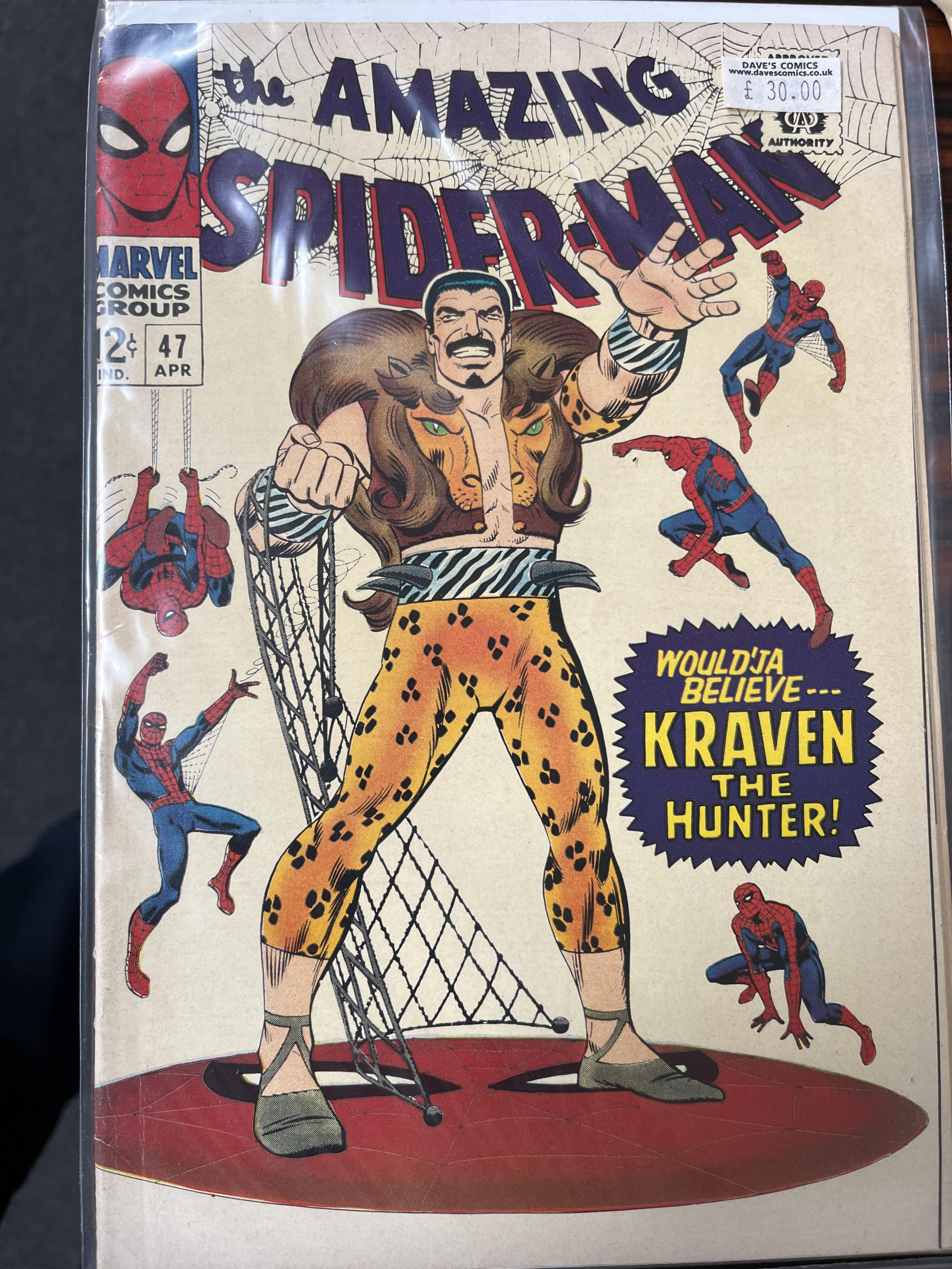The Amazing Spider-Man, Marvel comics, Vol. 1, 42 issues between #23–247 (includes major key issues: 136A, 141A), comprising, #23 [minor key], #47A x2, #71A, #72B [minor key], #74A [minor key], #80A, #87A, #88, #93A [min